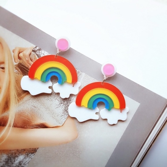 🌈 Rainbow cloud earrings ☁️ - Picture 2 of 5